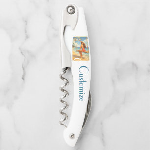 Retro Vintage Bathing Beauty Thunder_Cove Corkscrew