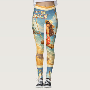 Retro Vintage Bathing Beauty Thunder_Cove Leggings