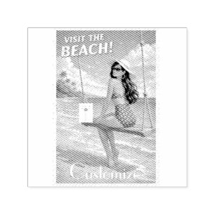 Retro Vintage Bathing Beauty Thunder_Cove  Self-inking Stamp