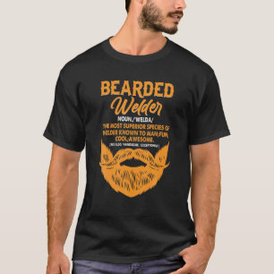 Retro Vintage Bearded Welder Definition Happy Fath T-Shirt