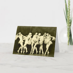 Retro Vintage Beautiful Dancing Women Ballet Dance Card