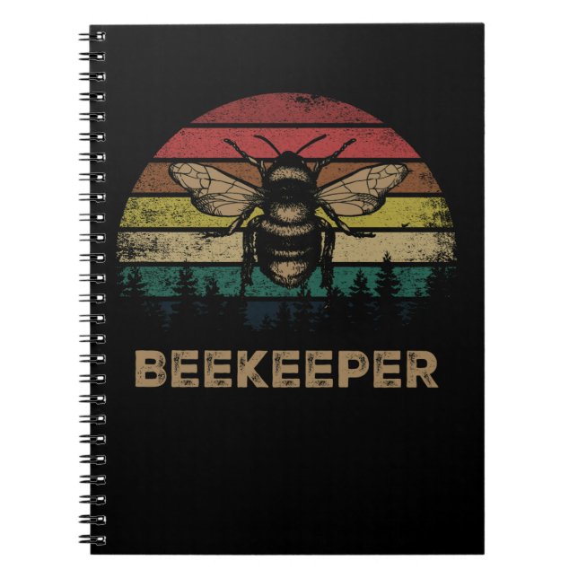 Retro Vintage Beekeeper Beekeeping Bee Gift Notebook (Front)