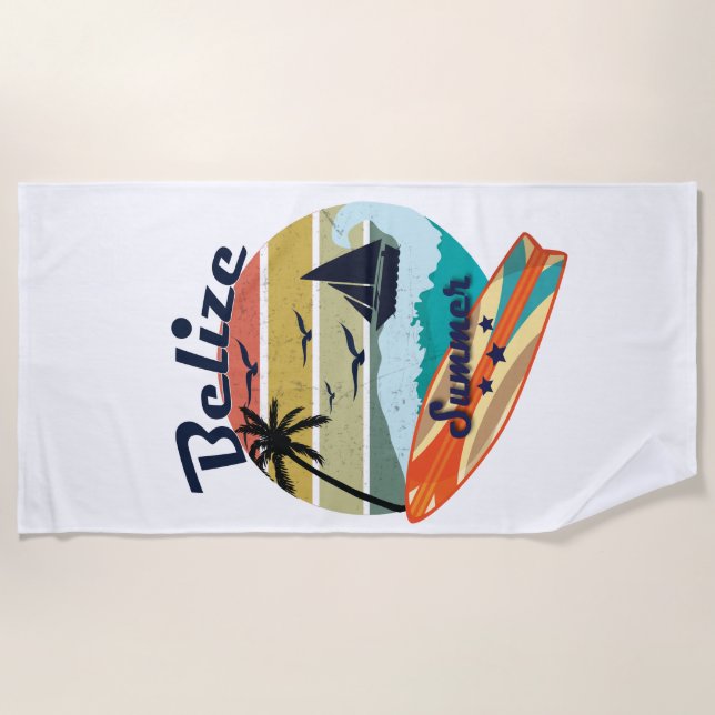 Retro vintage Belise gift summer vacation Beach Towel (Front)