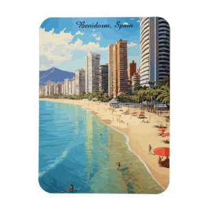 Retro Vintage Benidorm Spain Travel Mediterranean Magnet