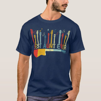 Retro Vintage Best Aunt Ever Guitar Lover Guitaris T-Shirt