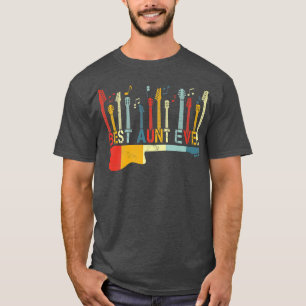 Retro Vintage Best Aunt Ever Guitar Lover Guitaris T-Shirt