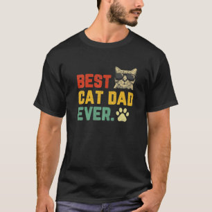 Retro Vintage Best Cat Dad Ever Cat Daddy Father's T-Shirt