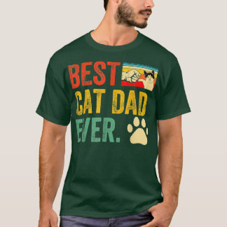 Retro Vintage Best Cat Dad Ever Cat Daddy Father's T-Shirt