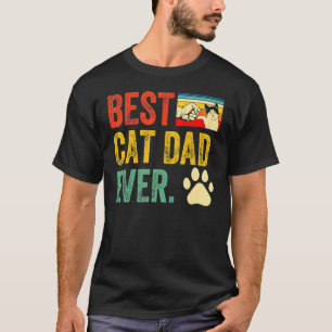 Retro Vintage Best Cat Dad Ever Cat Daddy Father's T-Shirt