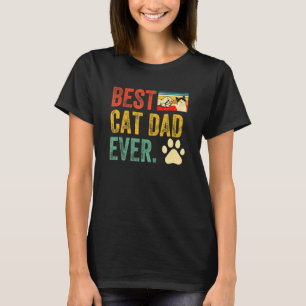 Retro Vintage Best Cat Dad Ever Cat Daddy Father's T-Shirt