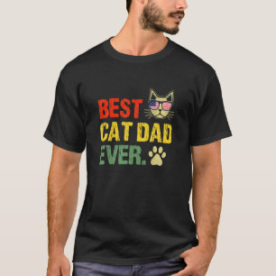 Retro Vintage Best Cat Dad Ever Cat Daddy Father's T-Shirt