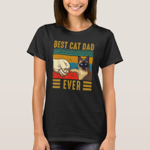 Retro Vintage Best Cat Dad Ever Fathers Day Siames T-Shirt