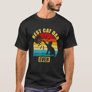 Retro Vintage Best Cat Dad Ever Fist Bump T-Shirt