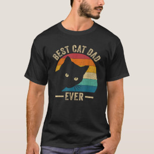 Retro Vintage Best Cat Dad Ever Funny Cat Daddy Fa T-Shirt