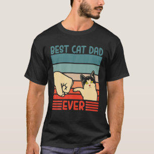 Retro Vintage Best Cat Dad Ever Tee Cat Daddy Fath