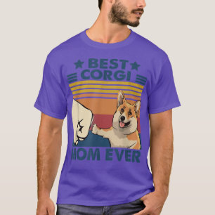 Retro Vintage Best Corgi Mum Ever Funny Corgi T-Shirt