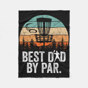 Retro Vintage Best Dad By Par Disc Golf Dad Father Fleece Blanket