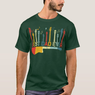 Retro Vintage Best Dad Ever Guitar Lover Guitarist T-Shirt