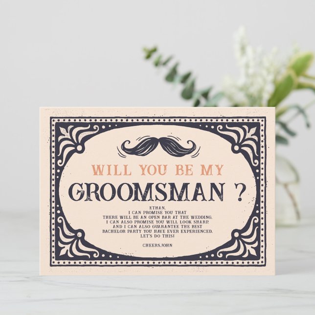 Retro Vintage Best Man Proposal  Invitation (Creator Uploaded)