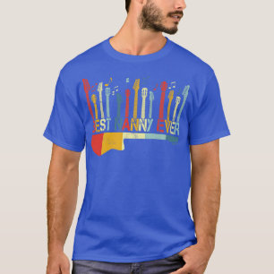 Retro Vintage Best Nanny Ever Guitar Lover Guitari T-Shirt