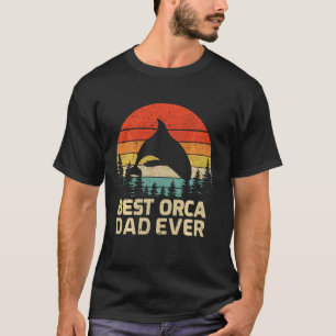 Retro Vintage Best Orca Dad Ever Father's Day Long T-Shirt