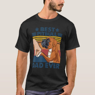 Retro Vintage Best Pitbull Dad Ever  Dog T-Shirt