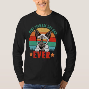 Retro Vintage Best Siamese Cat Ever Daddy Fathers T-Shirt