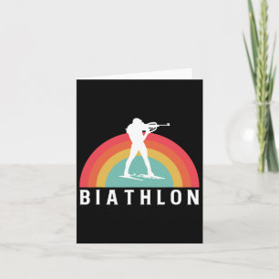 Retro Vintage Biathlon Skiing Shooting Biathlete Card