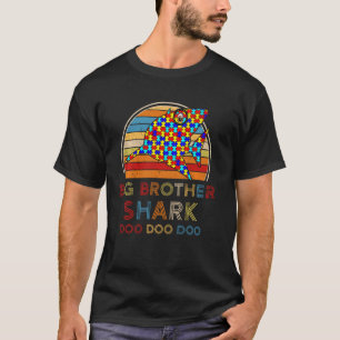 Retro Vintage Big Brother Shark Autism Awareness F T-Shirt