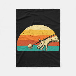 Retro Vintage Billiards Game - 8 Ll Pool Player To Fleece Blanket