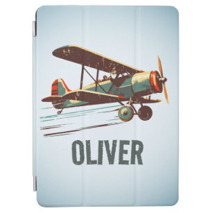 Retro Vintage Biplane Personalised iPad Air Cover