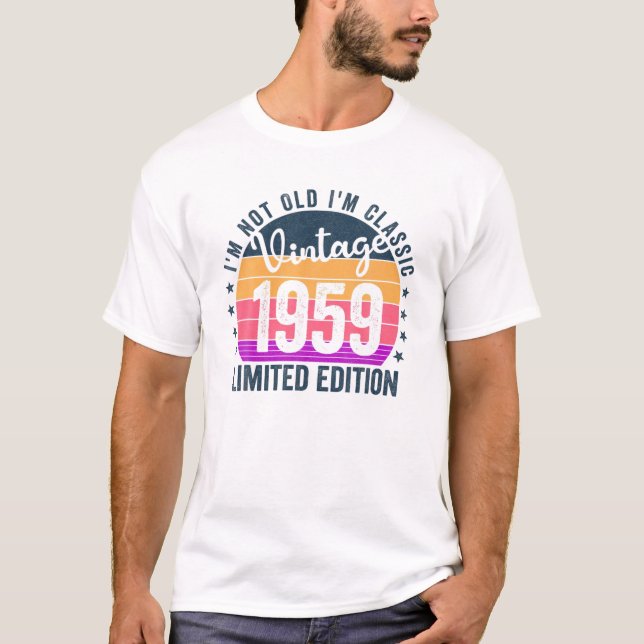 Retro Vintage Birthday Gifts Since 1959 T-Shirt (Front)