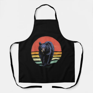 Retro Vintage Black Bear Apron