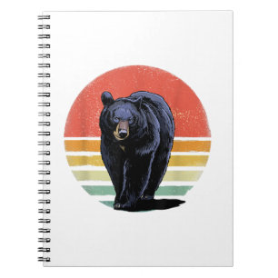 Retro Vintage Black Bear Notebook