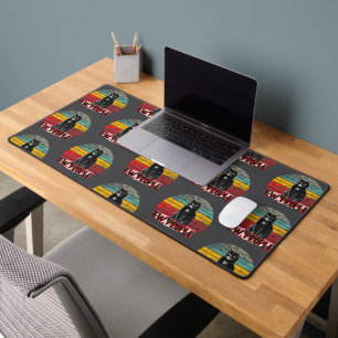 Retro Vintage Black Cat Ew People Desk Mat