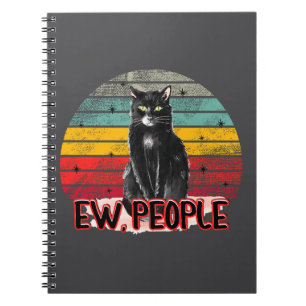 Retro Vintage Black Cat Ew People Notebook