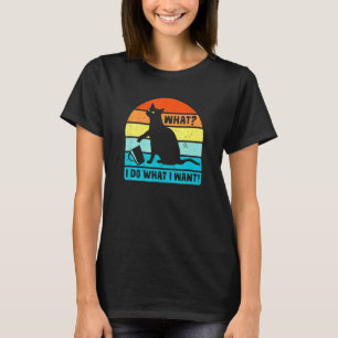 Retro Vintage Black Cat What Tee Cup I Do What I W