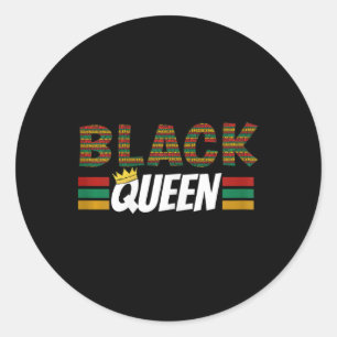 Retro Vintage Black Queen Black History Month Wome Classic Round Sticker