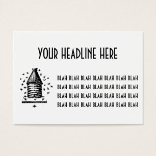 Retro Vintage Black & White Bee Hive & Bees