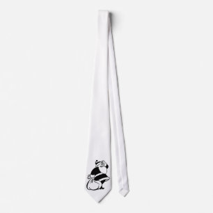 Retro Vintage Black & White Christmas Santa Claus Tie