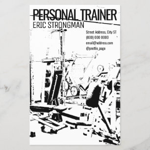 Retro vintage black white gym flyer