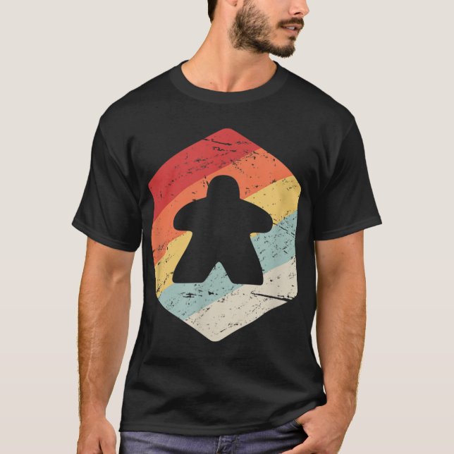 Retro Vintage Boardgame - Boardgaming Meeple T-Shirt (Front)