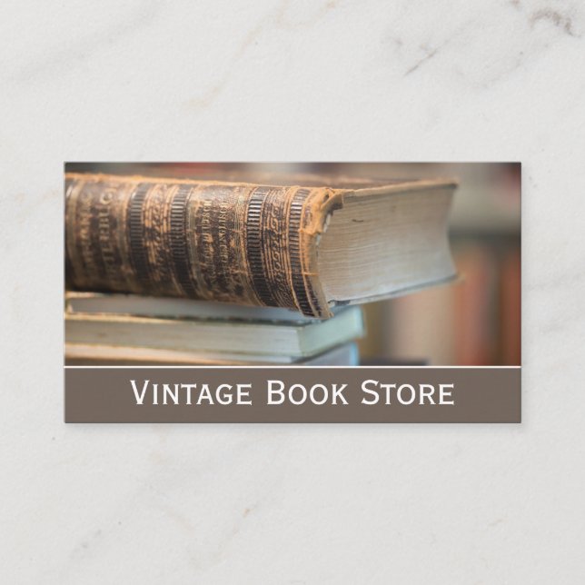 Retro, Vintage Book Store Photo - Business Card (Front)