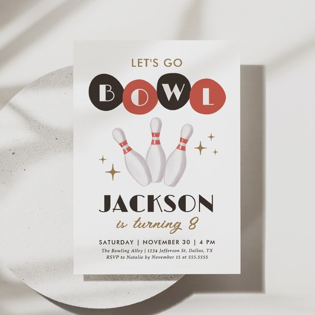 Retro Vintage Bowling Birthday Invitation (Creator Uploaded)