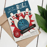 Retro Vintage Bowling Theme Birthday Party Invitation<br><div class="desc">Perfect for adults and kids birthdays alike,  these fun bowling themed birthday party invitations feature a retro,  vintage style illustration of bowling balls and pins,  with "let the good times roll" across the top. Personalise with your party details.</div>