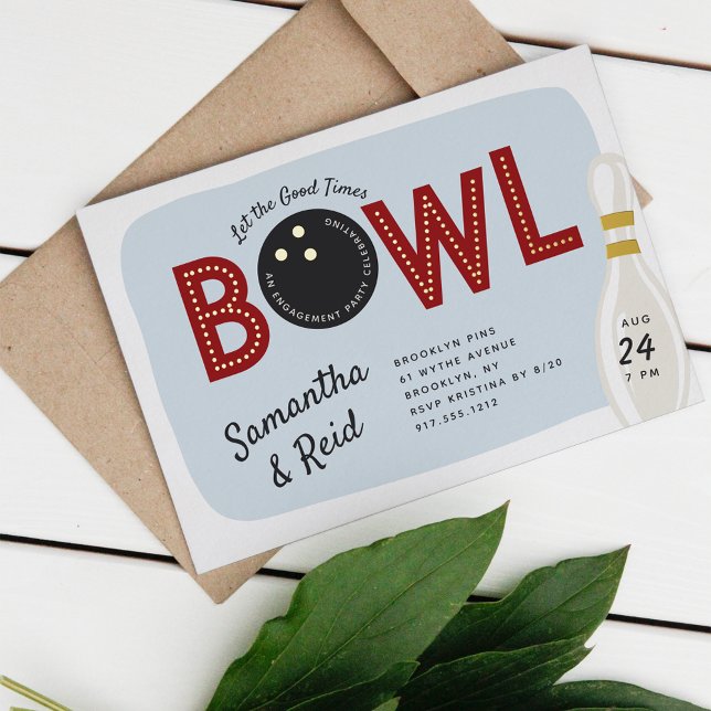 Retro Vintage Bowling Theme Engagement Party (Creator Uploaded)