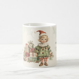 Retro Vintage Boy Christmas Gifts Holly Coffee Mug