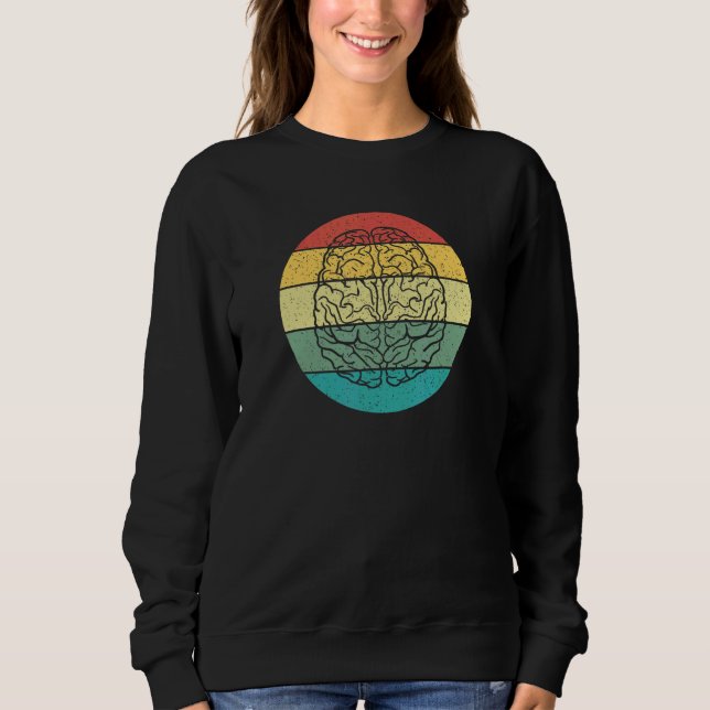 Retro Vintage Brain Neuroscience Sweatshirt (Front)