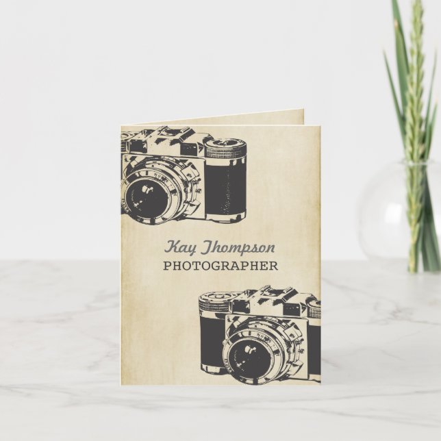 Retro Vintage Camera Photographer Thank You Card (Front)