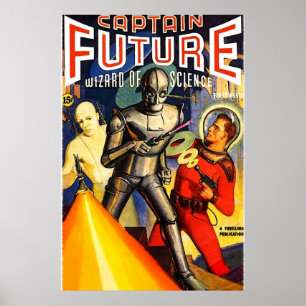 Retro Vintage CAPTAIN FUTURE NO 1 PULP MAGAZINE AR Poster